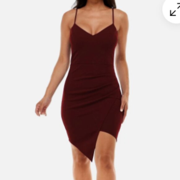 NWT Emerald Sundae Womens Ruched Asymmetrical Hem Sleeveless Dress size 22 - Picture 1 of 8